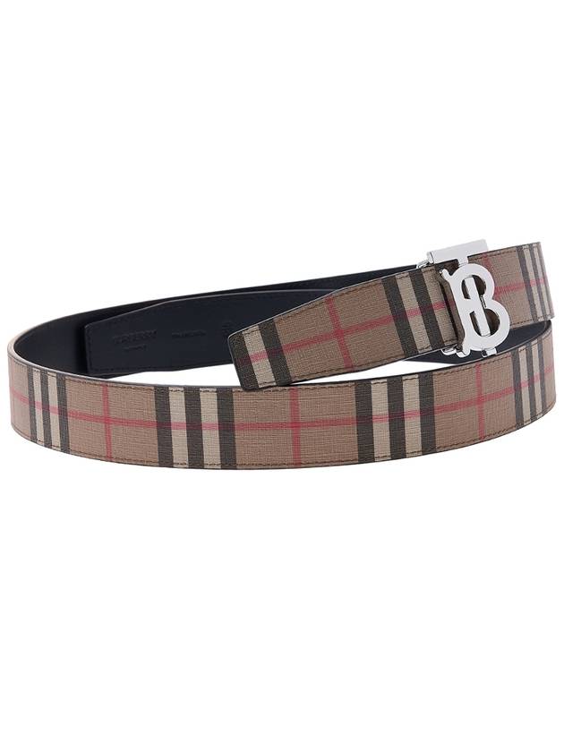 Reversible Monogram Motif Vintage Check Leather Belt Beige - BURBERRY - BALAAN 4