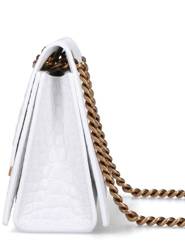 Women's Crush Rockadile Emboss Chain Small Shoulder Bag White - BALENCIAGA - BALAAN 6