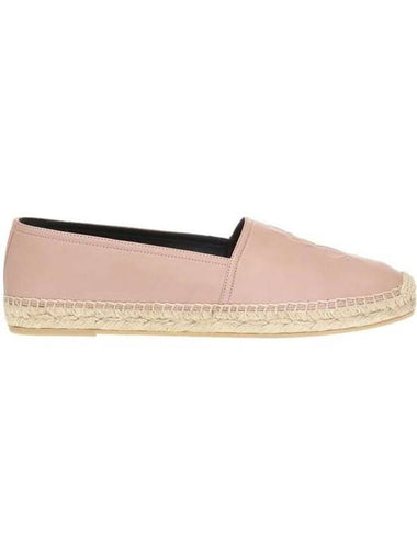 Women's Monogram Leather Espadrilles Pink - SAINT LAURENT - BALAAN 1