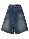 Distressed Denim Midi A-Line Skirt Blue - MAISON MARGIELA - BALAAN 1