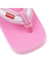 Logo Patch Striped Flip Flops Pink - KENZO - BALAAN 10