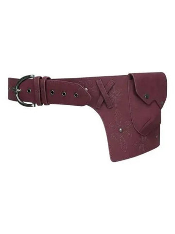 Western Fox Suede Belt Bag Deep Purple - SCULPTOR - BALAAN 1