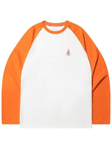 Men's Sports Raglan Long Sleeve T-Shirt Orange White - ROND&DEMARRER - BALAAN 1