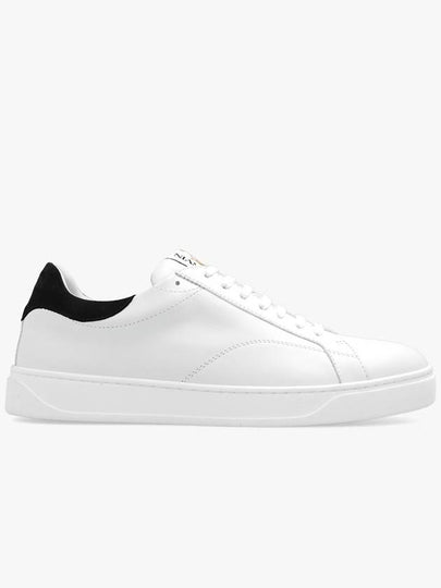 DDB0 Logo Leather Low Top Sneakers White Black - LANVIN - BALAAN 2