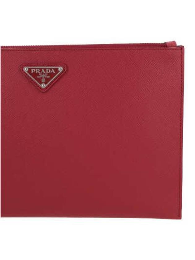 triangle logo blush bag red - PRADA - BALAAN 4