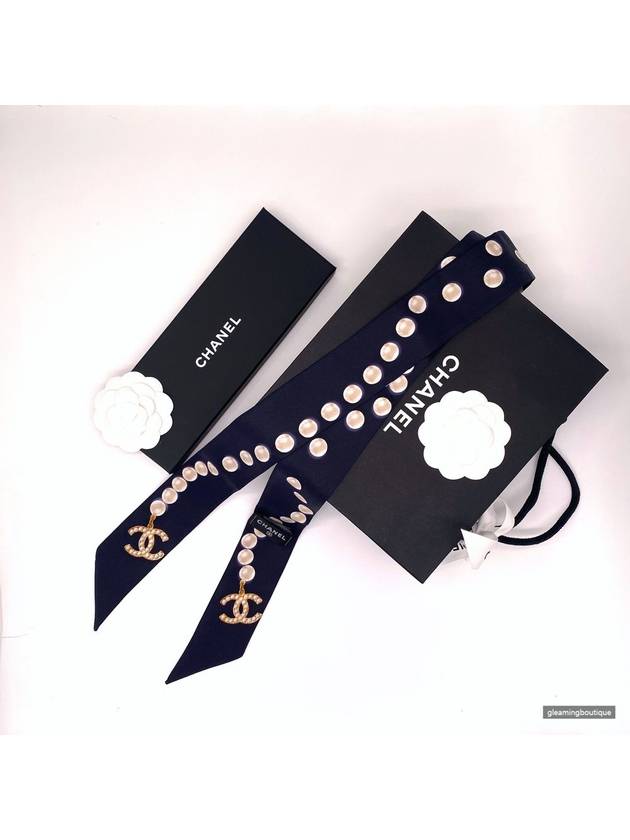 Slim Bandeau Silk Twill & Navy - CHANEL - BALAAN 2