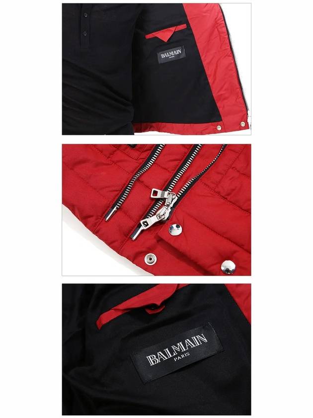 Quilted Biker Jacket Red - BALMAIN - BALAAN 6