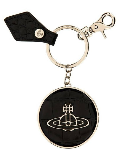 ORB Logo Charm Crocodile Skin Metal Key Ring Black - VIVIENNE WESTWOOD - BALAAN 2