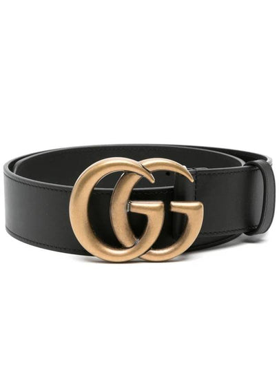 GG Marmont Buckle Leather Belt Black - GUCCI - BALAAN 2