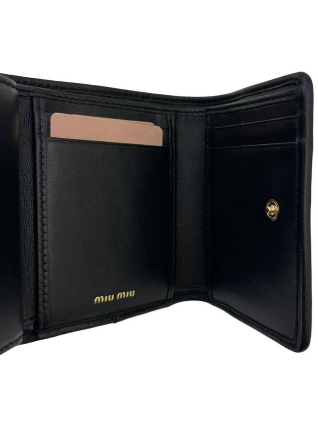 Matelasse Logo Nappa Leather Half Wallet Black - MIU MIU - BALAAN 7