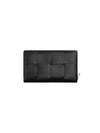 Cassette Zipper Around Long Wallet Black - BOTTEGA VENETA - BALAAN 3