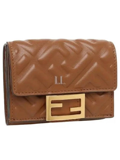 FF Baguette Flap Card Half Wallet Brown - FENDI - BALAAN 2