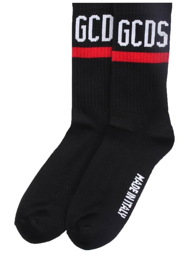 logo motif socks black - GCDS - BALAAN 5