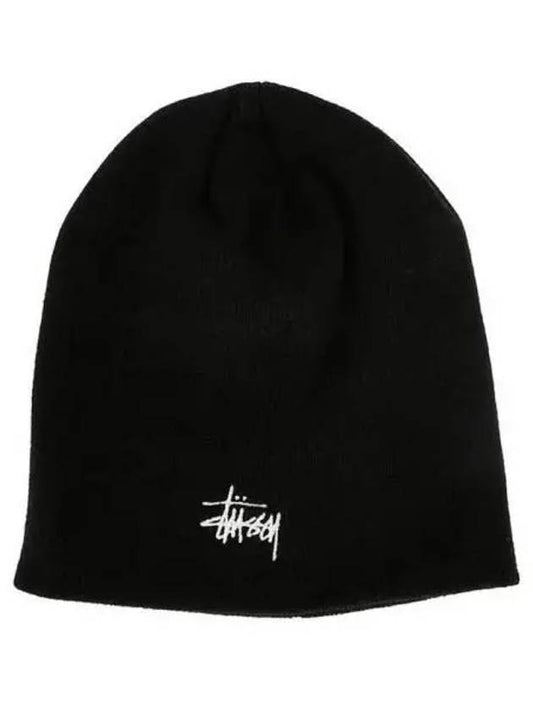 1321085 C 0001 BLACK Basic Skull Cap Beanie 271840 - STUSSY - BALAAN 1