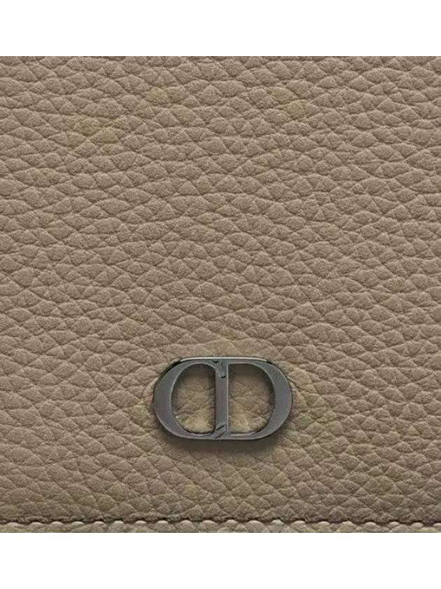 CD Icon Grained Calfskin Card Wallet Beige - DIOR - BALAAN 6