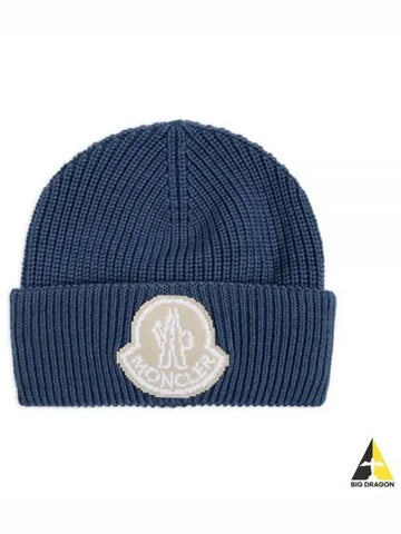 3B00019 M1282 71G Logo Patch Wool Beanie - MONCLER - BALAAN 1