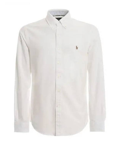 Men's Slim Fit Oxford Cotton Long Sleeve Shirt White - POLO RALPH LAUREN - BALAAN 2