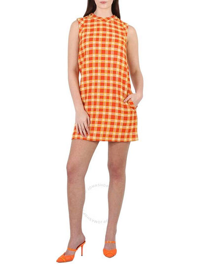 checkered tweed tunic midi dress orange - GUCCI - BALAAN 2