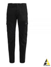 Stretch Sateen Cargo Straight Pants Black - CP COMPANY - BALAAN 2