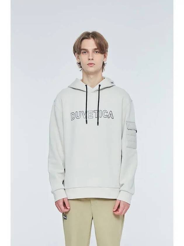 Cavazzo White Men s Hooded Sweatshirt Sand - DUVETICA - BALAAN 1