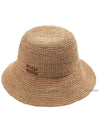 Logo Woven Fabric Bucket Hat Beige - MIU MIU - BALAAN 11