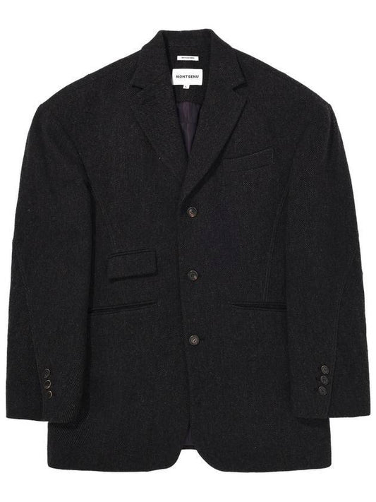 British Wool Jacket Black - MONTSENU - BALAAN 1