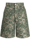 Le Tecido Jacquard Sunny Flower Cotton Shorts Khaki - JACQUEMUS - BALAAN 1