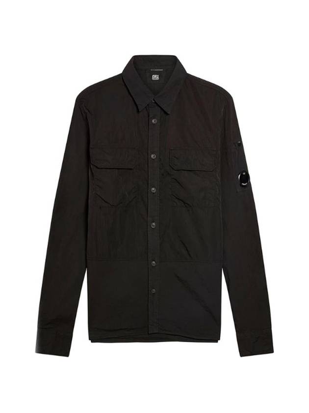 Lens Poplin Long Sleeve Shirt Black - CP COMPANY - BALAAN 1