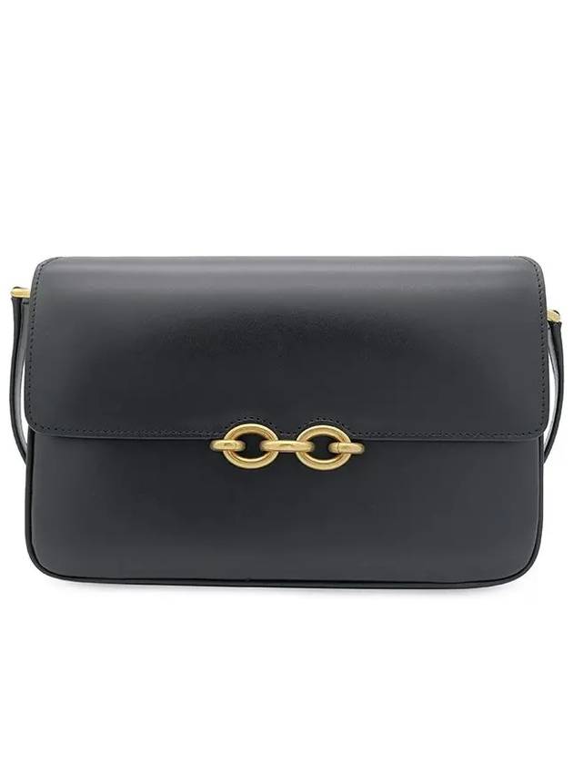 Le Maillon Smooth Leather Satchel Shoulder Bag Black - SAINT LAURENT - BALAAN 3