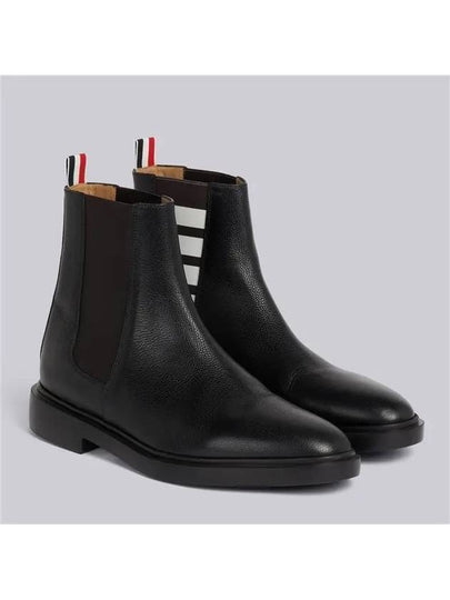 Pebble Grain Leather Chelsea Boots Black - THOM BROWNE - BALAAN 2