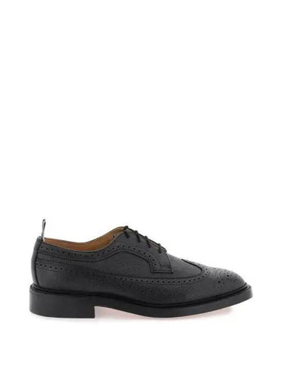 Men's Three Stripes Tab Pebble Grain Long Wing Sole Brogue Black - THOM BROWNE - BALAAN 2