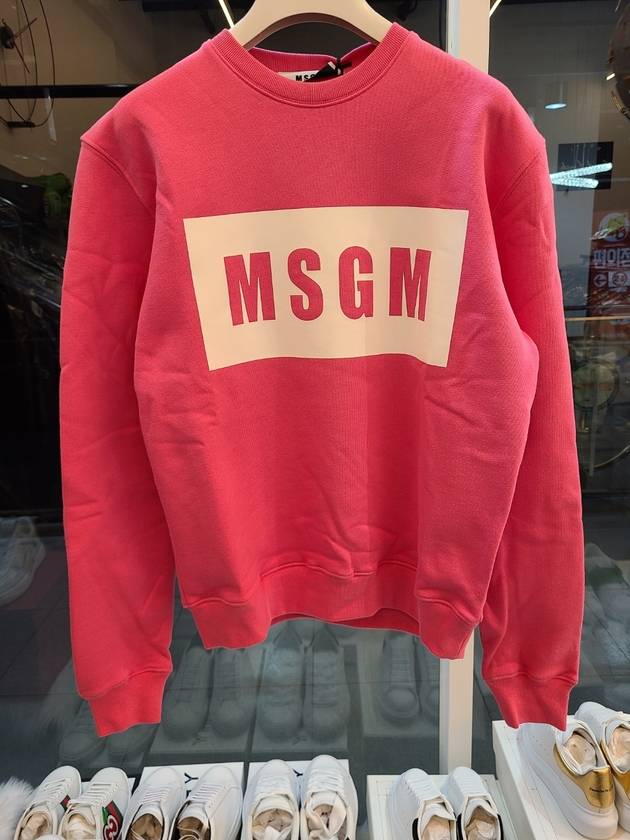 Box Logo Cotton Sweatshirt Pink - MSGM - BALAAN 7