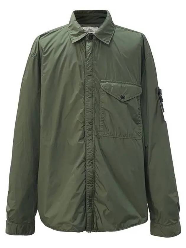 Logo Patch Zip Up Jacket Green - STONE ISLAND - BALAAN 2