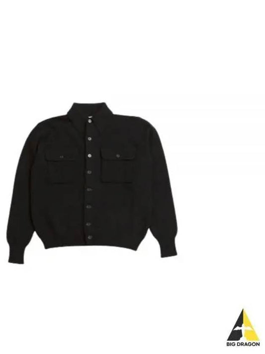 Women's Soft Shetland Fit Collar Cardigan Black - LEMAIRE - BALAAN 2