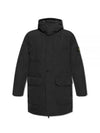 Polyester Micro Twill Long Down Parka Black - STONE ISLAND - BALAAN 2