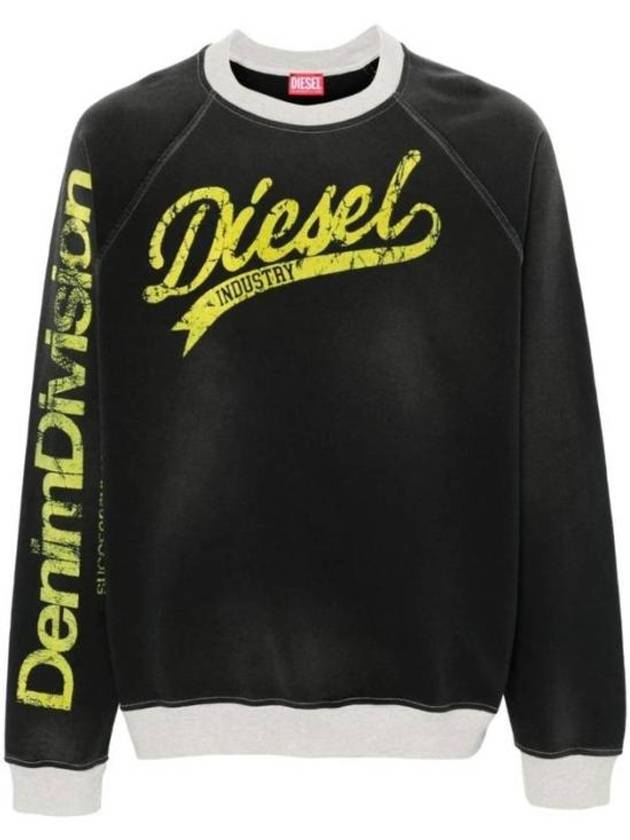 S Flock Logo Sweatshirt Black - DIESEL - BALAAN 2