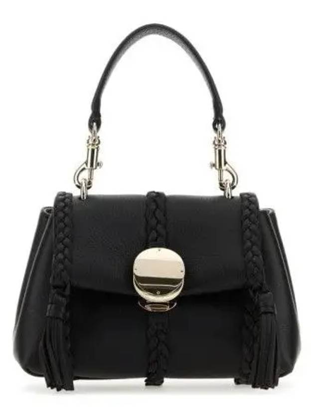 Penelope Mini Grained Leather Shoulder Bag Black - CHLOE - BALAAN 3