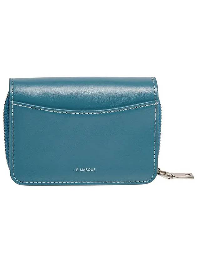 Pocket Coin Zipper Card Wallet Dusty Blue - LE MASQUE - BALAAN 6