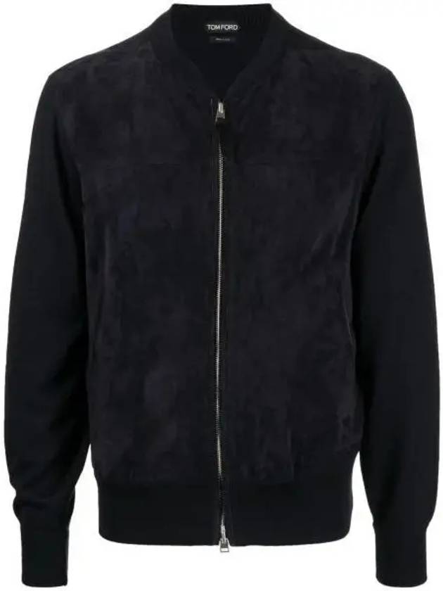 Zip-Up Wool Bomber Jacket Navy - TOM FORD - BALAAN 2