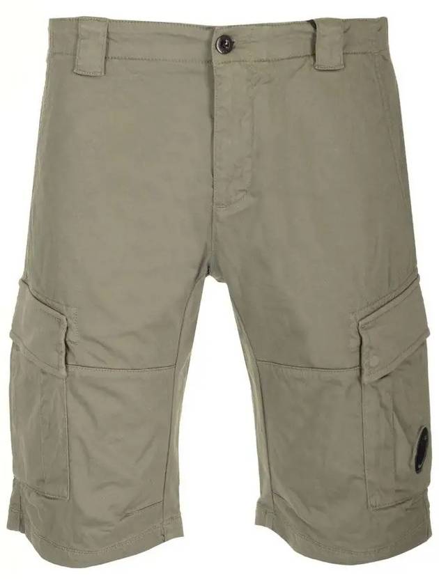 Stretch Satin Cargo Shorts Green - CP COMPANY - BALAAN 3