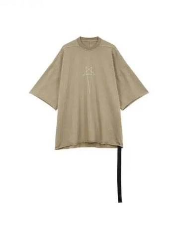 MEN DRKSHDW Front Logo Oversized T-Shirt Khaki 271306 - RICK OWENS - BALAAN 1