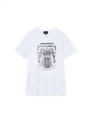 ARMANI 30 9 29 Women s Square Patch Logo T Shirt White 271117 - EMPORIO ARMANI - BALAAN 1