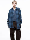 For Women W243SH01BL Loose Fit Flannel Check Shirt Blue - CHANCE'S NOI - BALAAN 1