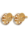 Miller Stud Earrings Silver Gold - TORY BURCH - BALAAN 6