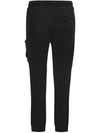 Wappen Patch Cotton Fleece Track Pants Black - STONE ISLAND - BALAAN 5