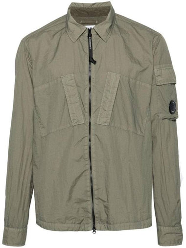 Taylon L Zipped Long Sleeve Shirt Green - CP COMPANY - BALAAN 1