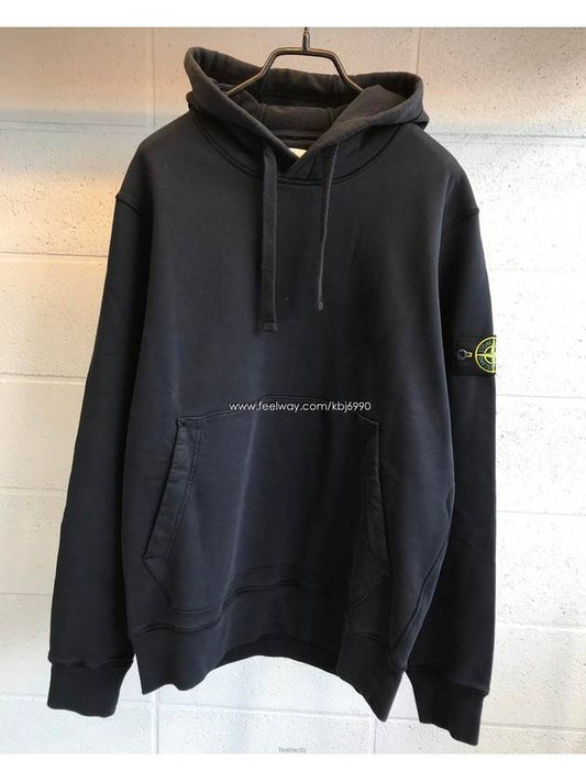 Wappen Patch Garment Dyed Hoodie Navy - STONE ISLAND - BALAAN 2