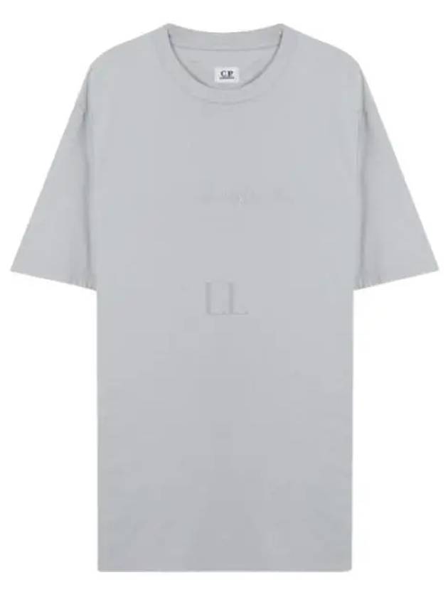 Logo Backprint Cotton Short Sleeve T-Shirt Grey - CP COMPANY - BALAAN 2