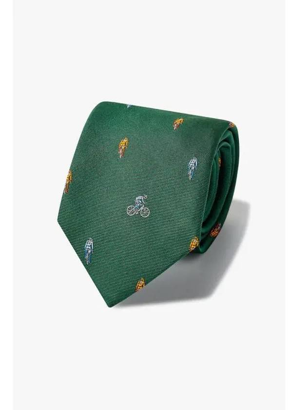 cycling pattern silk tie green - PAUL SMITH - BALAAN 1