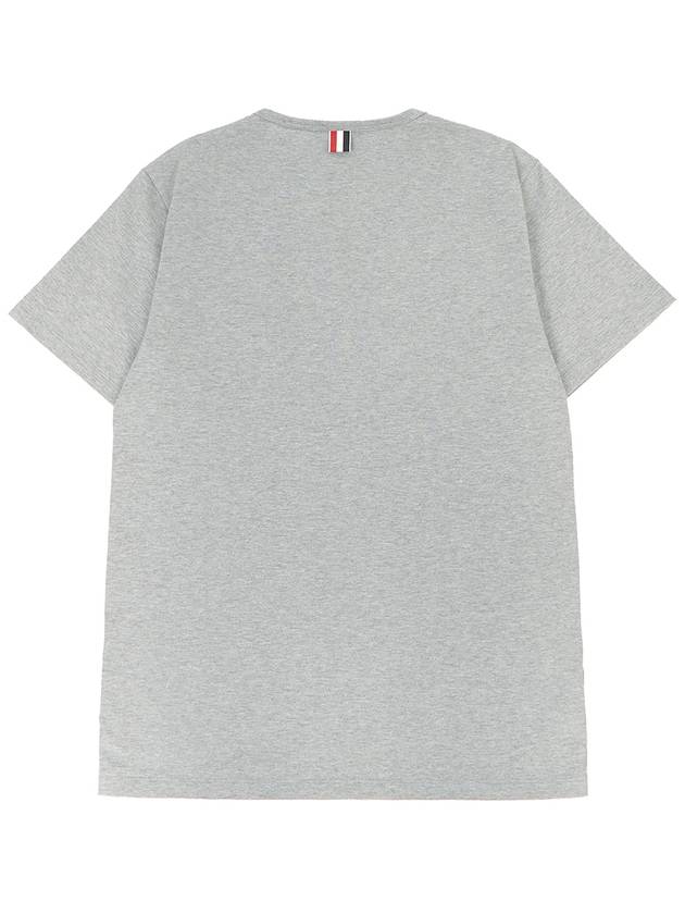 Men's Medium Weight Jersey Tipped Pocket Crewneck Short Sleeve T-Shirt Light Grey - THOM BROWNE - BALAAN 3